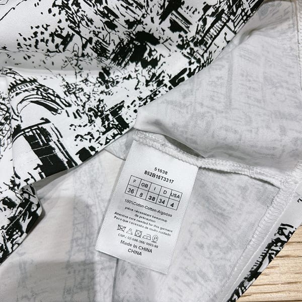 使い勝手良しディオール Paris Allover コットン リネン Tシャツ コピー deb49135